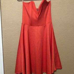 Topless coral cocktail dress
